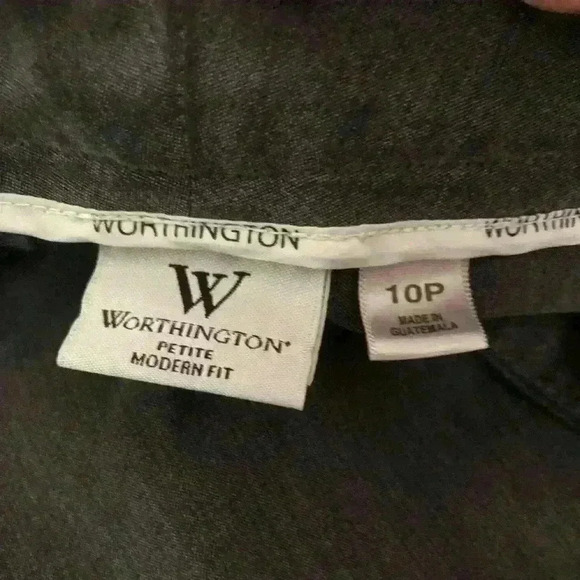 Worthington Petite Modern Fit Career Gray Straight Leg Pants Women 10 Petite - Picture 9 of 9